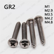 Titan GR2 M1 M2,9 M3,5 M4,2 M4,8 Blechschrauben Linsenkopf mit Kreuzschlitz