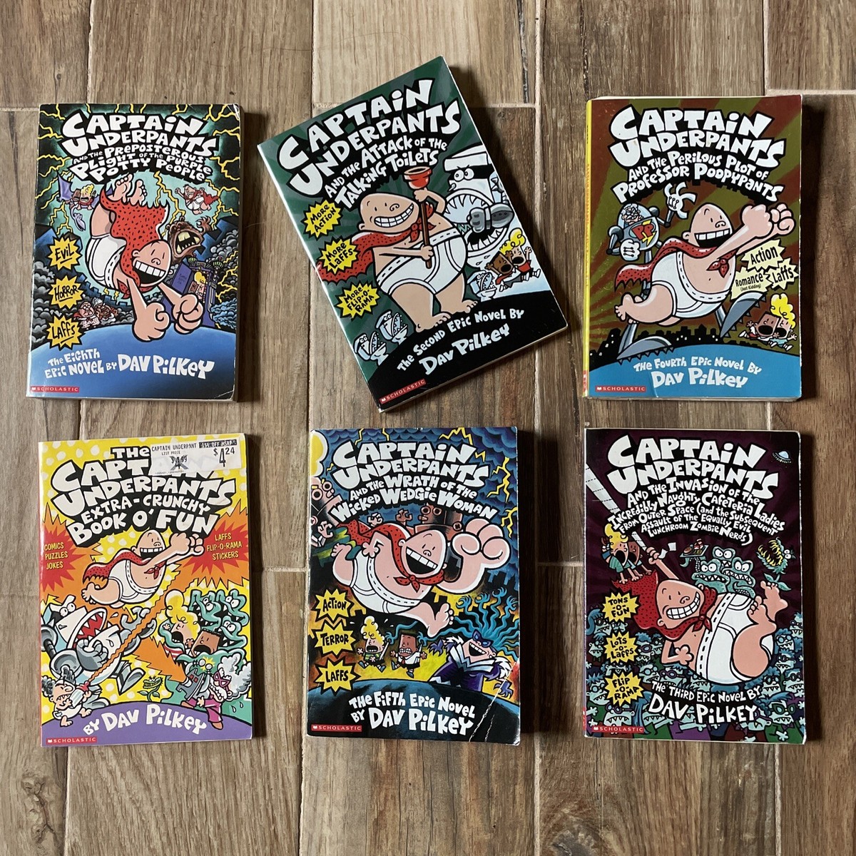 Captain Underpants By Dave Pilkey Book Collection Set Of 6