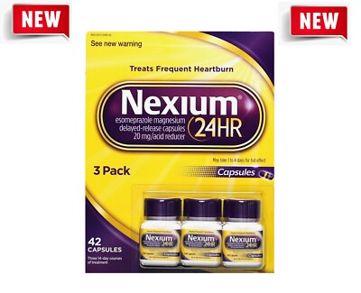 Nexium 24HR Acid Reducer Esomeprazole Magnesium Delayed-Release Capsules NEW!..