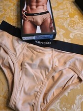 Tom Ford Nude Color Beige Cotton Logo Briefs 2XL New With box Limited Edition