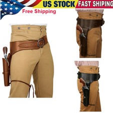 Cowboy PU Western Plain Holster Gun Middle Ages Holster Pistol Belt Revolver
