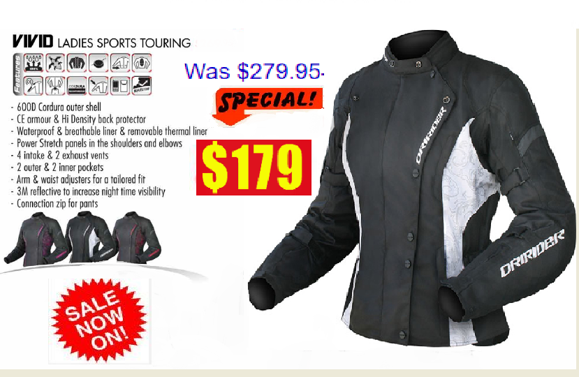 DRIRIDER Vivid Motorcycle Womens Jacket 