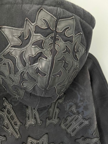 Sudadera Supreme Leather Applique Cremallera - Talla XXL - Negra - NUEVA - Imagen 8 de 11