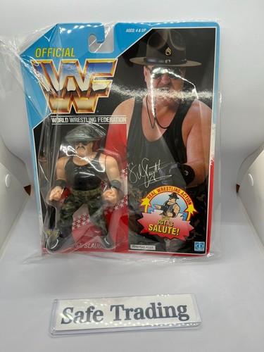 Hasbro WWF WWE SGT. SLAUGHTER 1992 US Blue card Of...