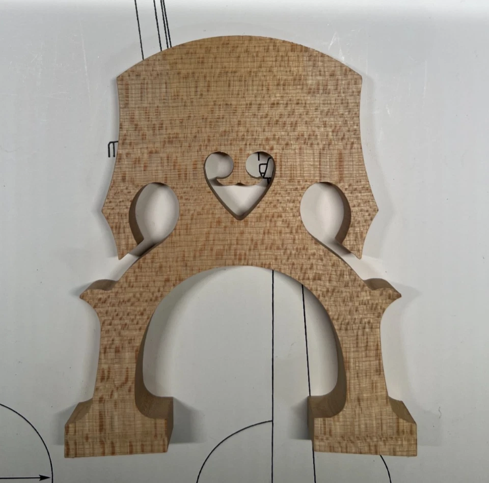 New France Despiau Superieur Cello Bridge 4/4 Size Grade A French Style 3 tree - Image 2 of 4