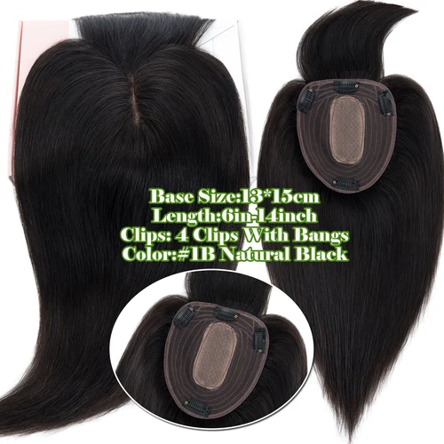 100% Echthaar Topper Toupet Extensions Clip In Remy Human Hair Toupee Haarteil l - Bild 60 von 84