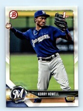 2018 Bowman Draft Korry Howell Milwaukee Brewers #BD-61 1st Bowman