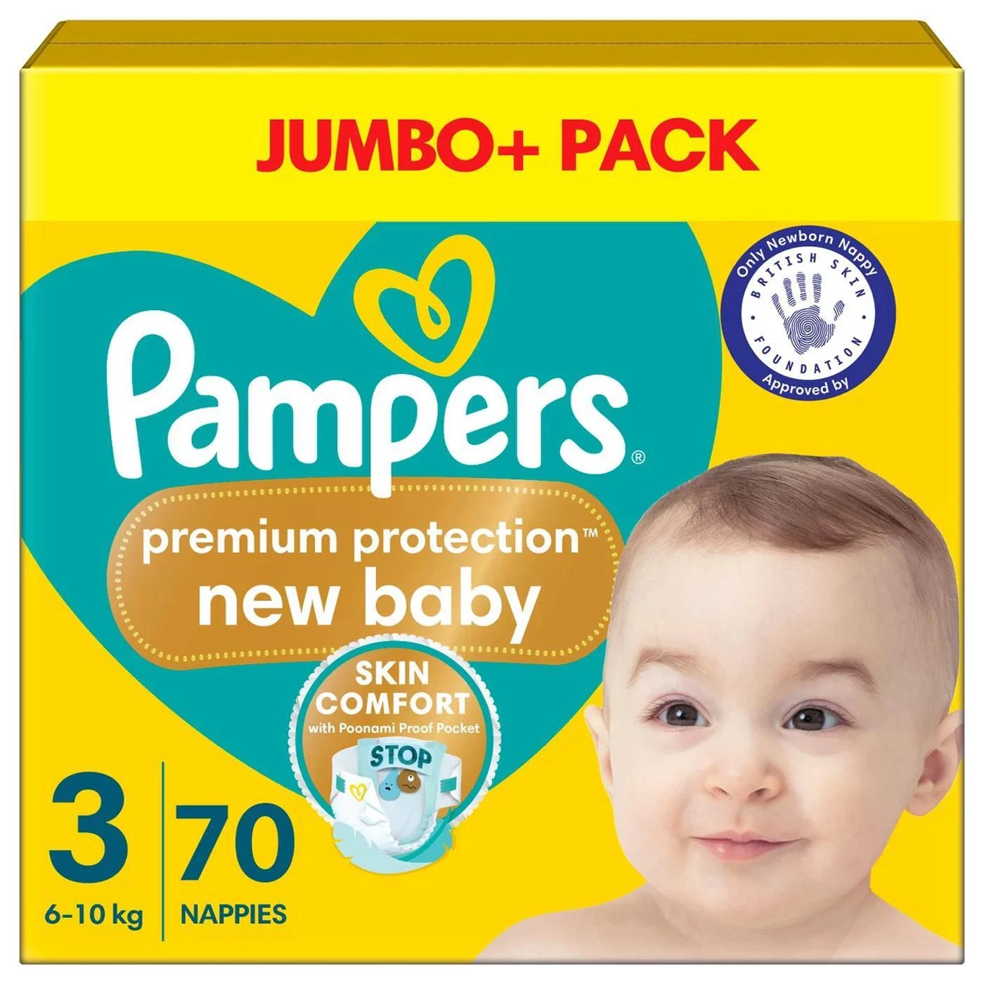Pampers New Baby Size3 Nappy 6-10Kg Premium Protection Soft Jumbo+Pack 70Nappies
Opens in a new wind