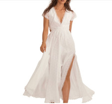 LoveShackFancy Vania Cotton Cut-Out Maxi Dress White Large NWT MSRP $595