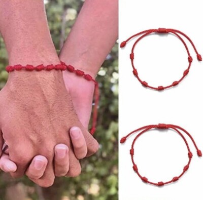 7 Knoten Armband Amulett Lucky Rotes Schnur Armband Kabbalah Amulett 7 Knoten Schutz Seil Mann Oder Frau - Österreich Ring String
