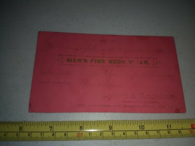Vintage 1879 Lyford & Knobloch NYC Men's Ties Advertising Ephemera