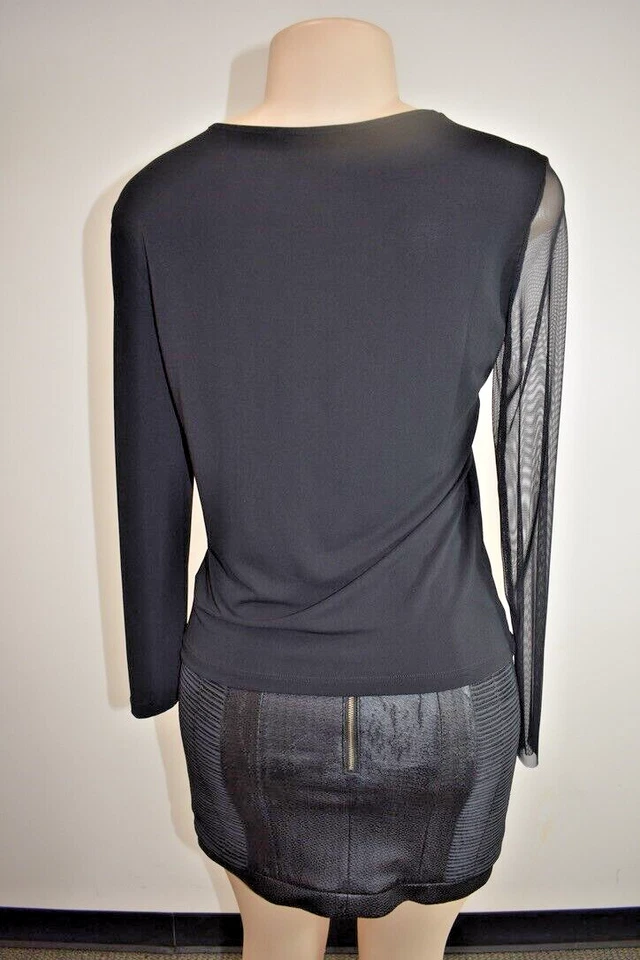 Patrizia Pepe Jersey Black Top Size Medium On Sale rg - Image 2 of 4