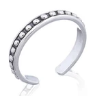 Handmade Solid 925 Sterling Silver 2.5 mm Oxidised Beaded Toe Ring