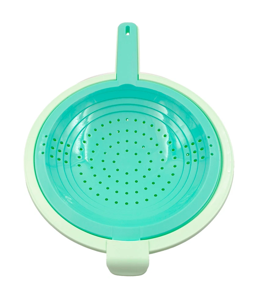 Tupperware Green Plastic Vegetable Kitchen Clean Double Strain Colander Tool - Image 3 of 4