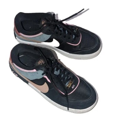 air force 1 shadow trainers black metallic red bronze light arctic pink