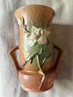 Vintage Roseville Pottery Magnolia Brown & Green Double Handle Vase 95-10