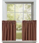 72” X 36” Park Designs Sturbridge Wine Tier Curtains 2 Panels New