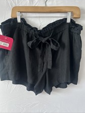 Isabel Maternity Black Linen Blend Black Shor...