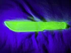 Vintage Green Depression Glass Cake Knife Uranium 9”
