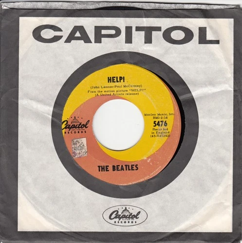 Beatles: Help!/I'm Down -Capitol Canada 5476 1965 MONO Lennon-McCartney Compo 45