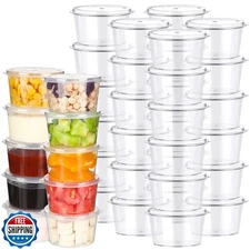 Didaey 100 Pcs Baby Food Storage Containers 4 oz with Hinged Lids Small Dispo