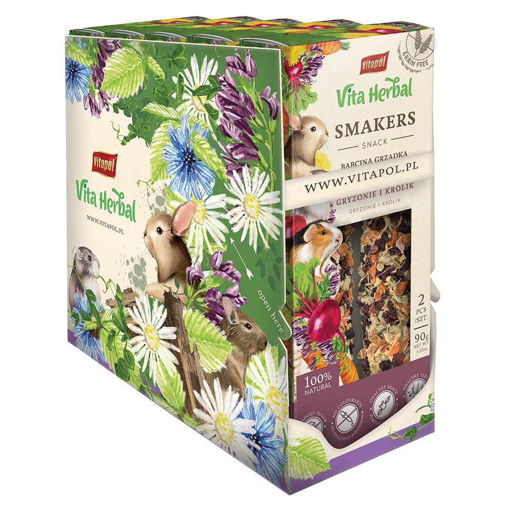 Vitapol Vita Herbal Twinpack Smaker Small Animal Treat Vegetable Case of 5