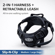 Slip N Clip 2-in-1 Hands-Free Retractable Dog Leash Harness   Medium/Large Dogs