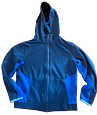 Tek Gear Boys 14/16 Ultra Soft Fleece Zip-Up Hoodie Jacket Blue  Gray pockets