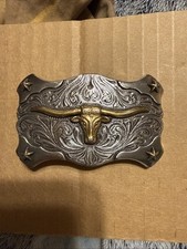 Kids Genuine Longhorn Head Belt Buckle