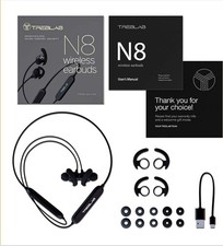 TrebLab N8 - Magnetic Neckband Bluetooth Earbuds, Noise Cancellation 7H Playtime