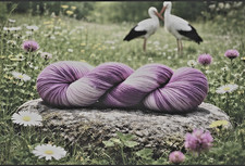 handgefärbte Sockenwolle   4-fädig, 1x 100g Unikat Beerentraum Strumpfwolle