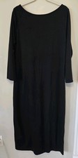 Gap Black Maxi Dress Zipper Knit Long Sleeves Boat Neck Size XL