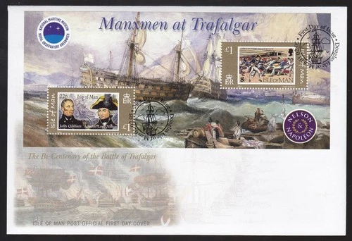 Isle of Man 2005 FDC MS Manxmen at the Battle of Trafalgar