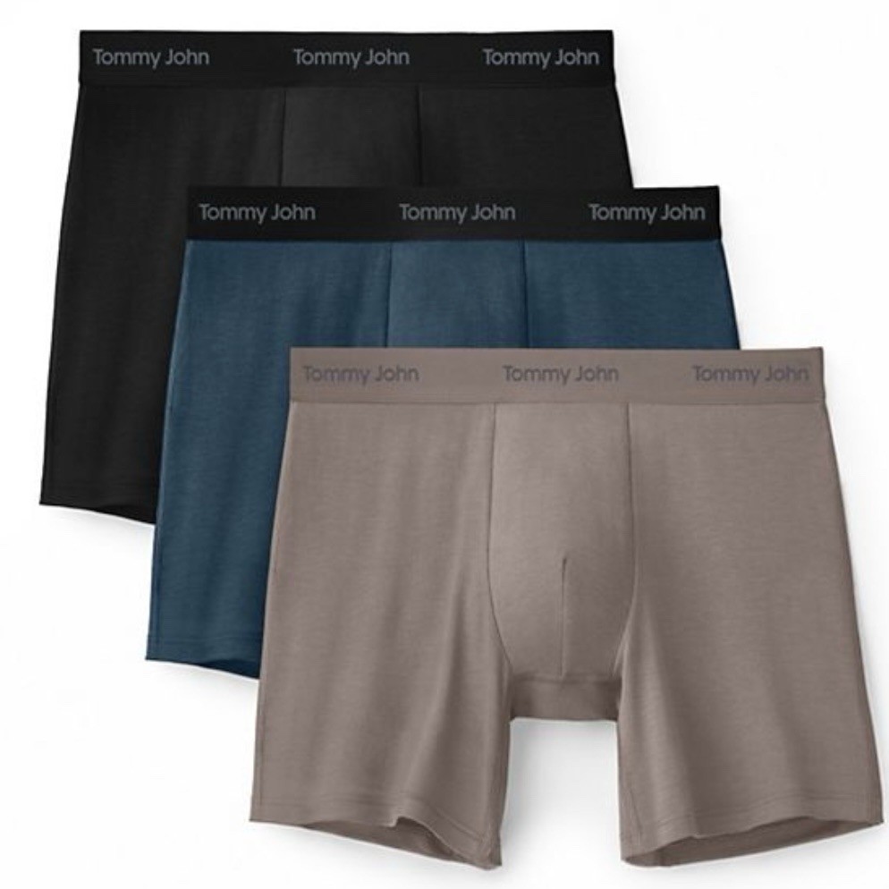 New Tommy John Second Skin Men Multi 3 Pack Luxe Modal Boxer Briefs -Size Medium
