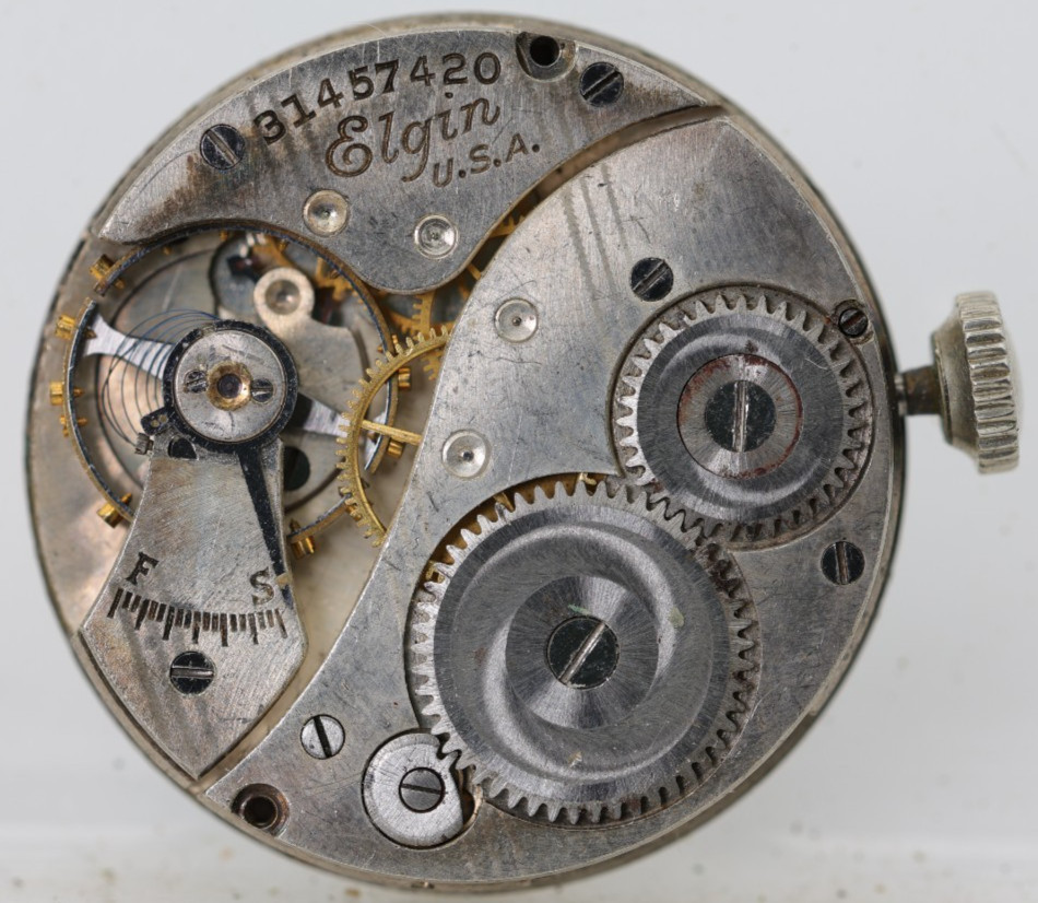 ELGIN 7j, 31457420, GRADE 430, 6/0s WATCH MOVEMENT, FOR REPAIR (NG)