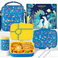 Kids Bento Lunch Box with Thermo Leak-Proof Snack Lunch Containers with Insul...