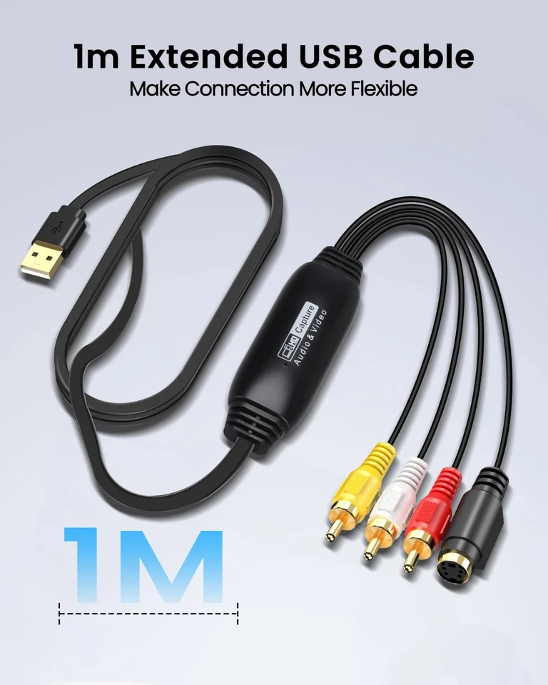 VHS to Digital Converter,USB2.0 Video Cpture Card, RCA AV to USB Audio Converter - Image 4 of 4