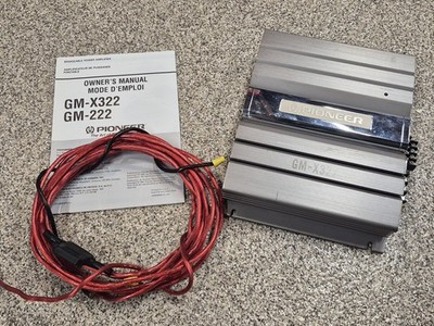 PIONEER GM-X322 Car Power Amplifier Bridgeable 2-Channel Amp w/ Power Cables