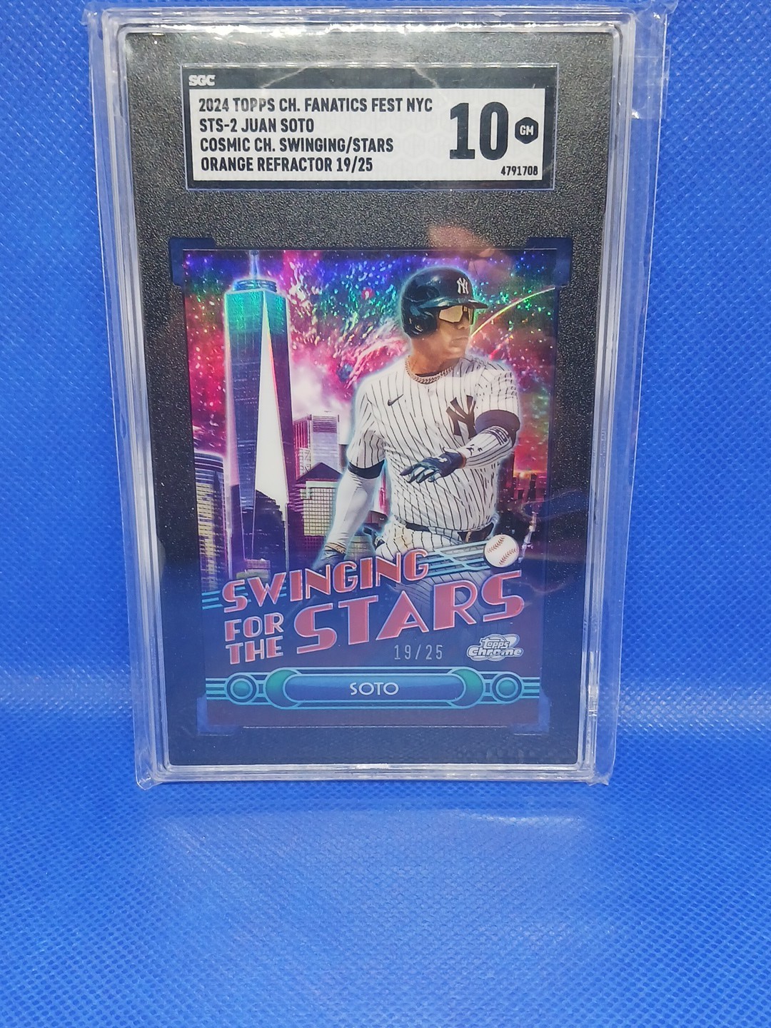 2024 Topps Chrome Swinging For The Stars Fanatics Juan Soto Orange Refractor /25