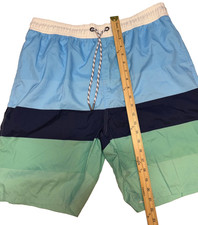 NWOT Snapper Rock Blue and White Color Block Swim Trunks XL Men