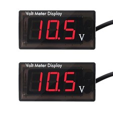 2pcs Dc 12v Digital Voltmeter Gauge Dc 5-28v Waterproof Led Display Voltmeter P