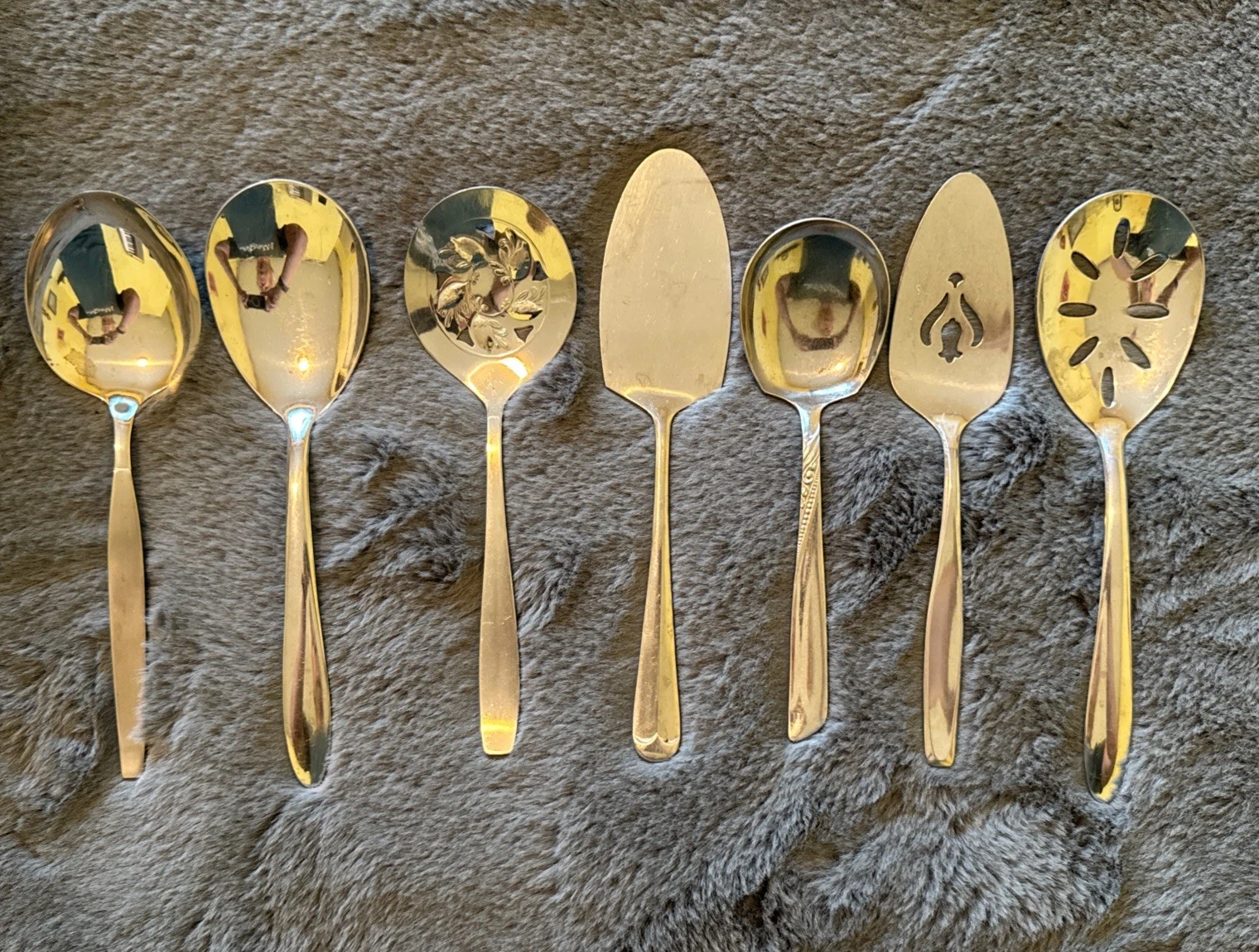 Vintage Stainless Serving Spoons Servers Lot of 7 Free Shipping