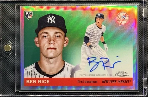 2025 Topps Chrome Platinum Refractor Auto Ben Rice /199 #CPA-BR RC Yankees