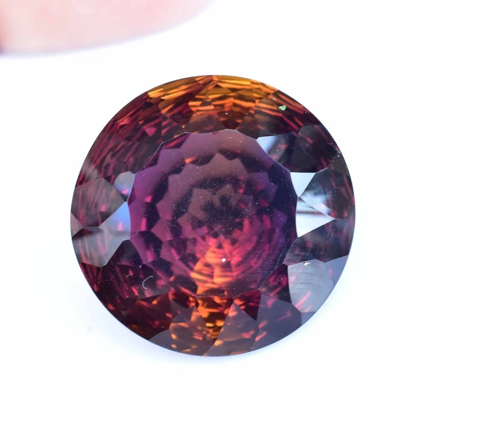 Untreated Natural Bi-Color Ametrine 30.30 Ct Round AGL Certified Loose Gemstone - Image 3 of 4