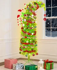 Krelymics 6FT Whimsical Xmas Tree LED Lights Remote Timer Artificial Bendable...
