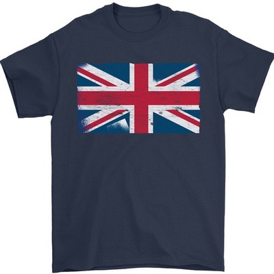 Distressed Union Jack Flagge Großbritannien Herren 100% Baumwoll