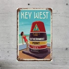 Key West Florida Vintage Art Tin Metal Signs Home Décor 8x12 Southernmost Point
