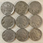 BUFFALO NICKELS FULL DATE 9 PER LOT 1935; 35D; 35S; 36D; 36D; 36S; 37; 37D; 38D.