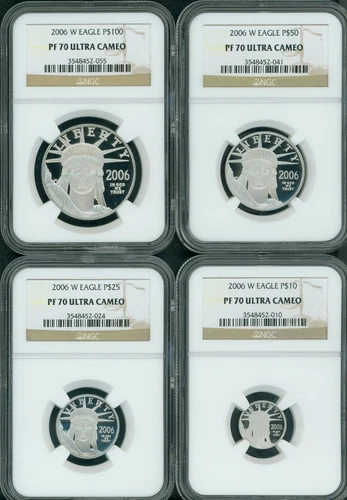 2006-W 4-coins SET PROOF PLATINUM EAGLE $100 $50 $25 $10 NGC PR70 PF70 !!