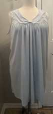 Vintage Nylon Danni Nightgown Light Blue VNeck Sleeveless Sz 3X USA